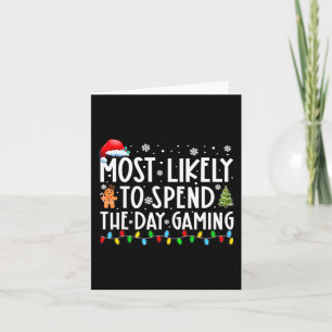 ゲーム三昧で過ごす確率が最も高い ゲーマー楽しいクリスマス カード