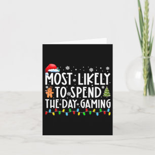 ゲーム三昧で過ごす確率が最も高い ゲーマー楽しいクリスマス カード