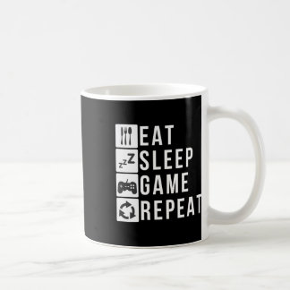 ゲーム三昧Tシャツ Eat Sleep Game Repeat コーヒーマグカップ
