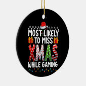 ゲーム中に恋しく思クリスマスに最も近遊い セラミックオーナメント (右)