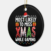 ゲーム中に恋しく思クリスマスに最も近遊い セラミックオーナメント (左)