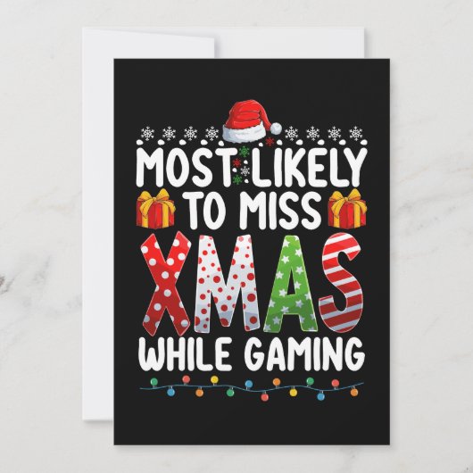 ゲーム中に恋しく思クリスマスに最も近遊い 招待状 (正面)