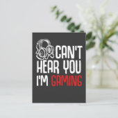 ゲーム中毒ゲーマーキッドヘッドセットゲおもしろいーム ポストカード (スタンド正面)