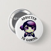 ゲーム中毒 |かわいいかわいいガールゲーマー 缶バッジ (正面&裏面)