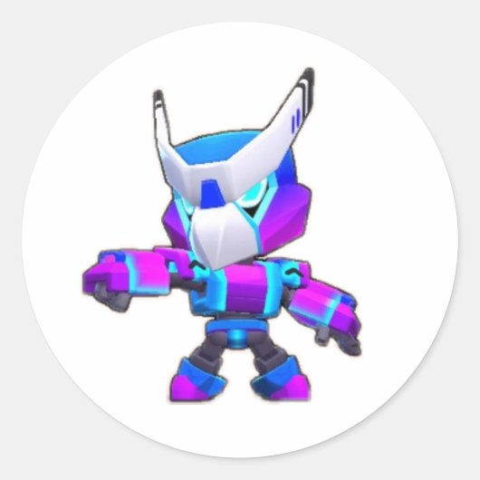 ゲーム内のゲームであるBrawl Starsのスティッカー ラウンドシール (正面)