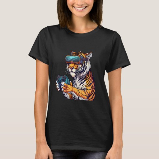 ゲーム動物 – Tiger 遊's Console Video Games Tシャツ (正面)