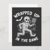 ゲーム包まれたのピックボールのハロウィンで上がる インビテーションポストカード (正面/裏面)