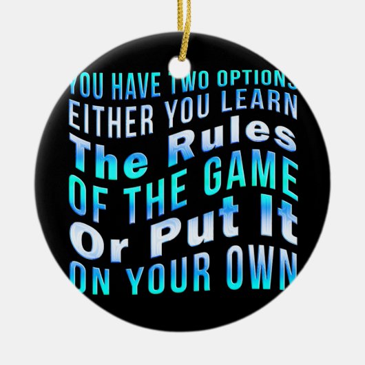 ゲーム学皮肉なジョークのおもしろいギャグの規則 セラミックオーナメント (正面)