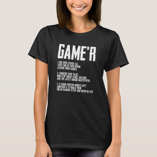 ゲーム定義ビデオゲームギーク Tシャツ (正面)