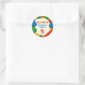 ゲーム建物ブロックバースデーパーティー ラウンドシール (バッグ)