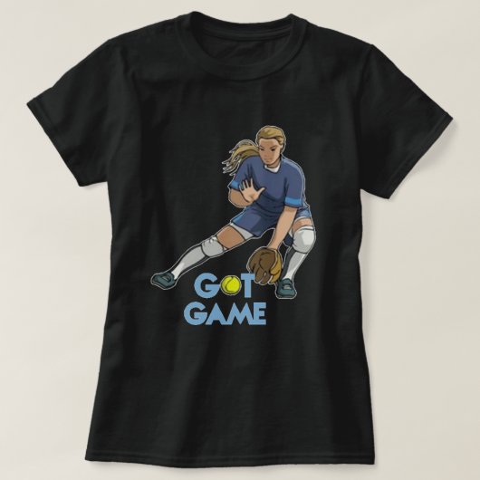 ゲーム得ソフトボールシャツ Tシャツ (デザイン正面)