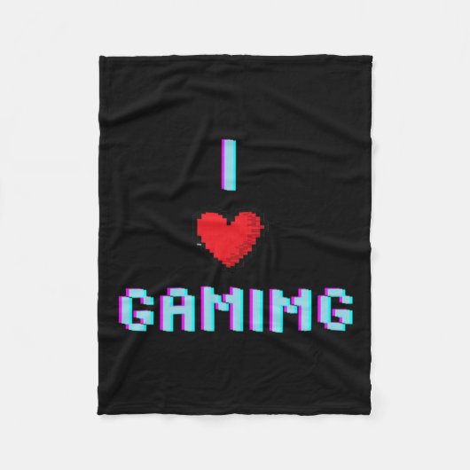 ゲーム愛が強いゲーマーのハート フリースブランケット (正面)