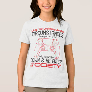 ゲーム愛好家が私のコントローラーをゲーマーおもしろいダウン トライブレンドTシャツ