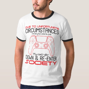 ゲーム愛好家が私のコントローラーをゲーマーおもしろいダウン Tシャツ