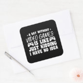 ゲーム愛好家ゲーマーなしの日クール スクエアシール (封筒)