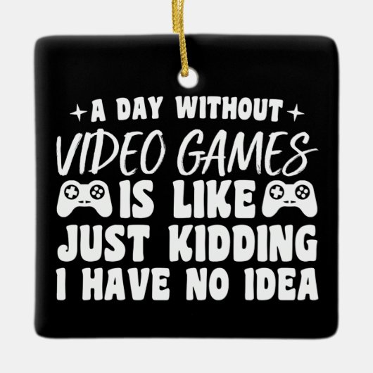 ゲーム愛好家ゲーマーなしの日クール セラミックオーナメント (正面)
