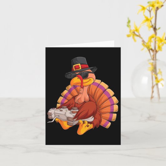 ゲーム感謝祭トルコのゲーマー少年たち子供たちティーンガム カード (黄色い花)