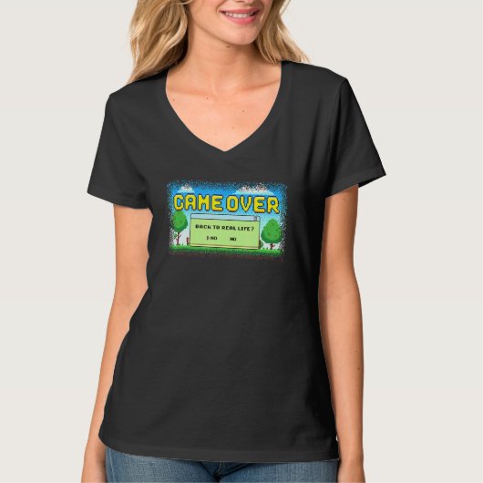 ゲーム戻ってライフ実在ビデオゲームゲーマー Tシャツ (正面)
