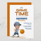 ゲーム時間の任意の年齢の誕生日写真招待状 招待状 (正面/裏面)