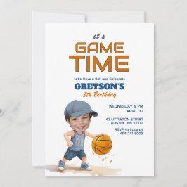 ゲーム時間の任意の年齢の誕生日写真招待状 招待状