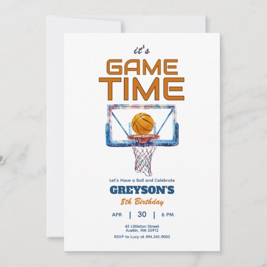 ゲーム時間の任意の年齢の誕生日招待状 招待状 (正面)