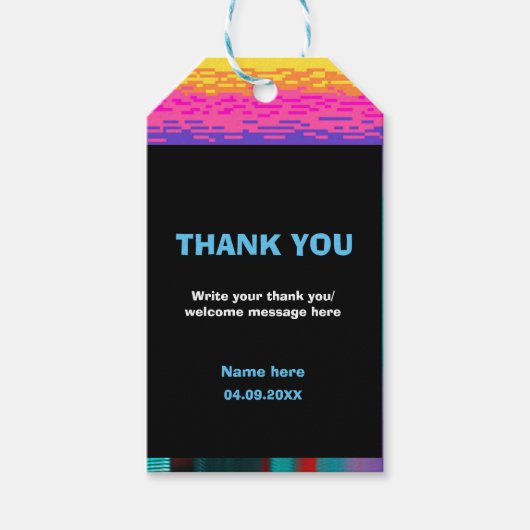 ゲーム時間キッズピクセレーションゲーム誕生日 ギフトタグ (正面)