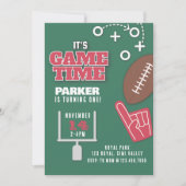 ゲーム時間，サッカーパーティー，サッカーテーマ,誕生日 招待状 (正面)