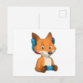 ゲーム機を操るキツネ ポストカード (正面/裏面)