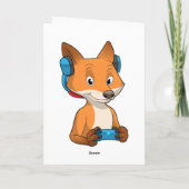 ゲーム機を操作するキツネ カード (裏面)