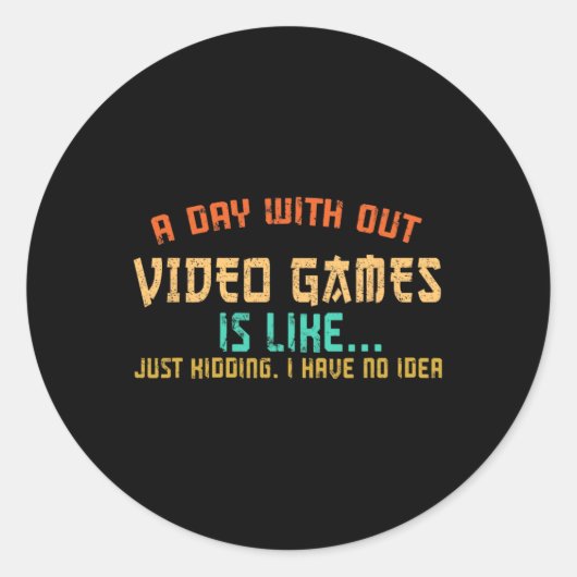 ゲーム無しおもしろいGamer Gaming Boys Ki ラウンドシール (正面)