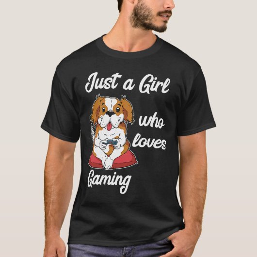 ゲーム犬ゲーマー女の子ゲーム機ゲーマービデオg tシャツ (正面)