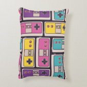 ゲーム用ジョイスティックのシームレスなパターン。病カラフル気 アクセントクッション (裏面(縦))