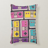 ゲーム用ジョイスティックのシームレスなパターン。病カラフル気 アクセントクッション (正面(垂直))