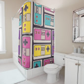 ゲーム用ジョイスティックのシームレスなパターン。病カラフル気 シャワーカーテン (インサイチュ)