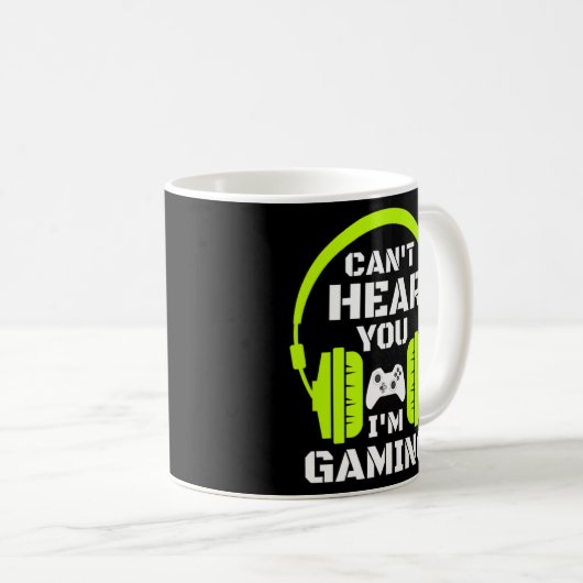 ゲーム用ヘッドセットビデオゲームゲームの音が聞こえない コーヒーマグカップ (正面右)