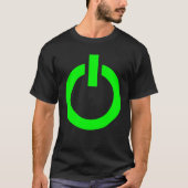 ゲーム用電源ボタングローネオン緑Tシャツ Tシャツ (正面)