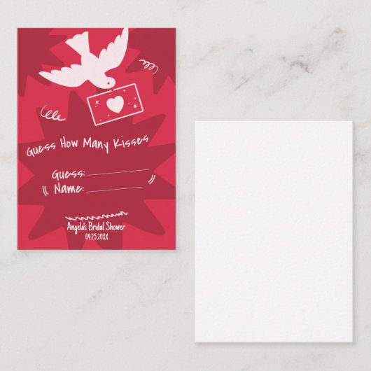 ゲーム白い鳩キスラブレターの数を推測 エンクロージャーカード (正面/裏面)