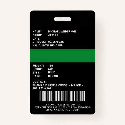 ゲーム監督法執行役員フォトロゴID バッジ (裏面)