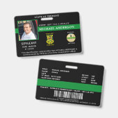 ゲーム看守プロフェッショナルオフィサーのロゴ写真ID バッジ (正面＆裏面)