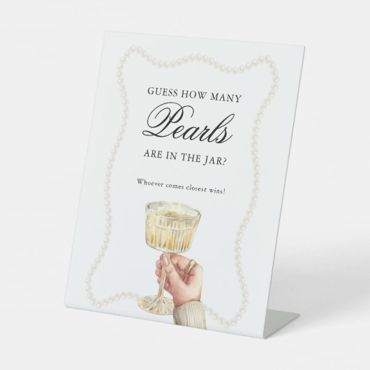 ゲーム真珠とプロセッコの数を推測 台座サイン (正面)