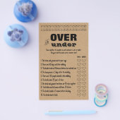 ゲーム素朴カードの上または下のブライダルシャワーゲーム チラシ (シングル)