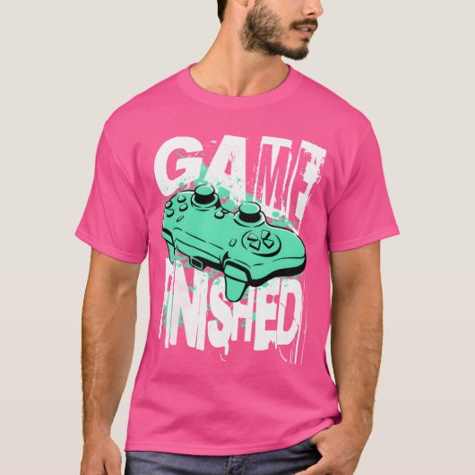 ゲーム終了！面白動画ゲーミング ビンテージ Tシャツ (正面)