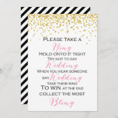 ゲーム結婚の5x7インチサインを言わない 招待状 (正面/裏面)