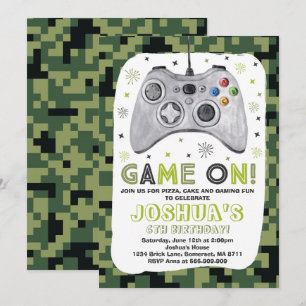 ゲーム誕生日招待状ビデオゲーム誕生日 招待状