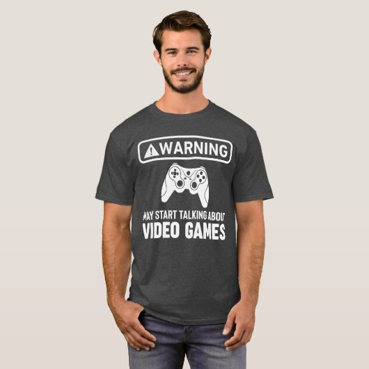 ゲーム警告はゲームについて話し始めるかもしれません Tシャツ (正面フル)