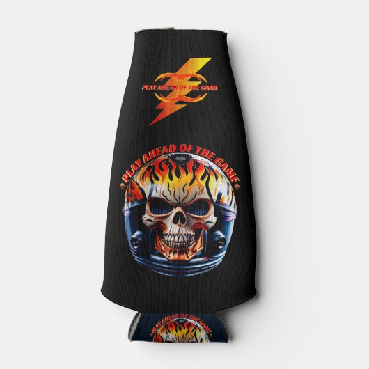 ゲーム遊スカルの前方へ炎ヘルメットスポーツ ボトルクーラー (正面)