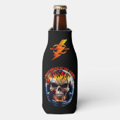 ゲーム遊スカルの前方へ炎ヘルメットスポーツ ボトルクーラー (ボトル正面)
