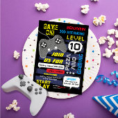 ゲーム開始！ コンソールジョイスティック誕生日パーティー招待状 招待状