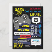 ゲーム開始！ コンソールジョイスティック誕生日パーティー招待状 招待状 (正面)