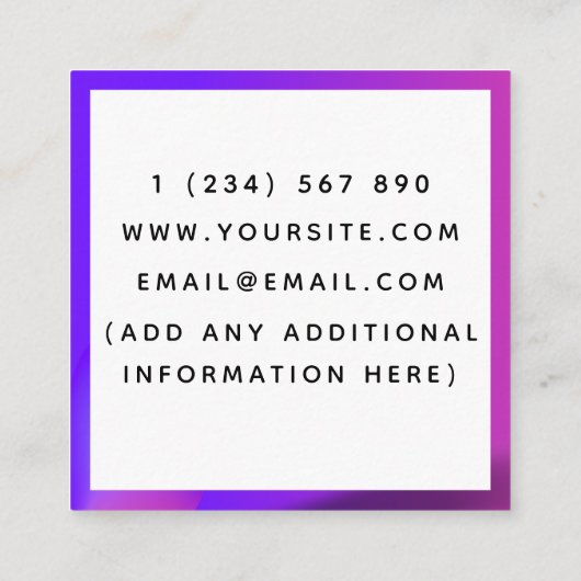 ゲーム開発者ゲーマーテスター未来的なゲーミングピンク スクエア名刺 (裏面)